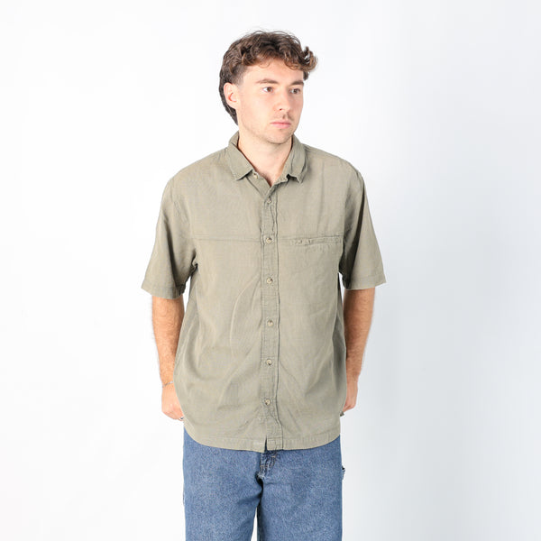 Dark Green 90s Woolrich Short Sleeve Shirt (XL)